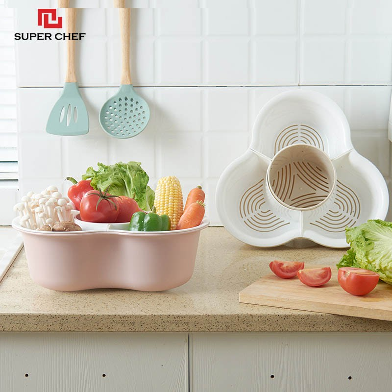 Bộ Thau Và Rổ 4 Ngăn Ăn Lẩu Super Chef Siêu Tiện Lợi, Sang Trọng