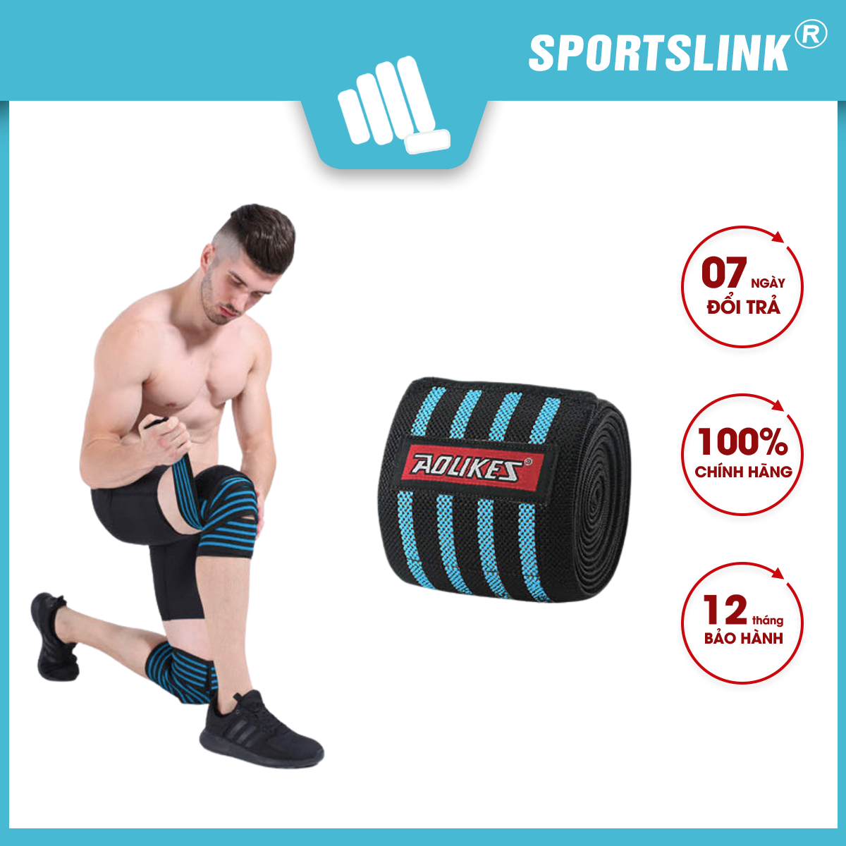 Dây quấn bảo vệ gối khi tập gym cao cấp Aolikes 1 cái Sportslink