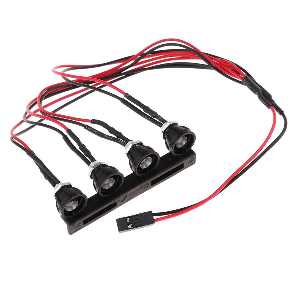 4 LED Bar Mái Đèn WPL 1/16 RC Xe Tải Xe Tải TỰ LÀM Các Bộ Phận Phụ Kiện