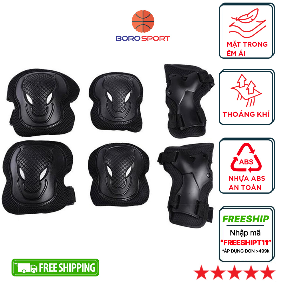 Bộ giáp bảo hộ tay chân dùng trượt patin , bảo hộ xe đạp , trượt ván gồm 3 món, bảo hộ tay, gối và khuỷu tay chuyên nghiệp thích hợp cân nặng từ 10 - 90 kg