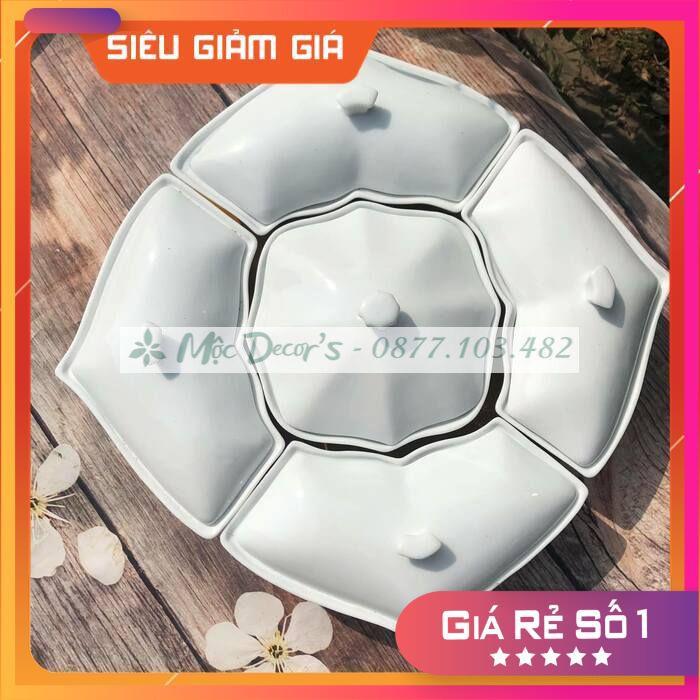 KHAY SỨ ĐẸP, KHAY HŨ SỨ GỖ , KHAY MỨT TẾT BÁT TRÀNG CỰC ĐẸP