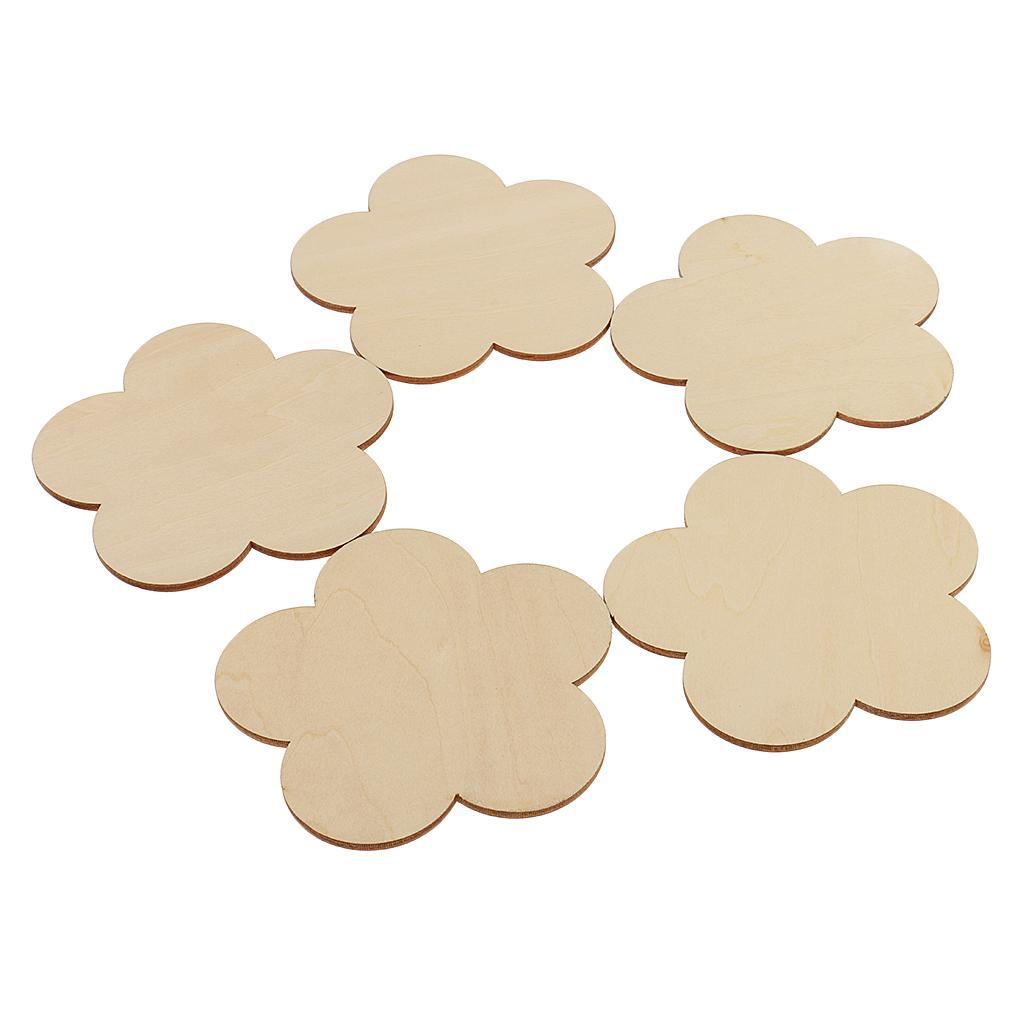 Multiple Shape MDF Unfinished Wooden Pieces Blank Plaque Craft 8 Pieces