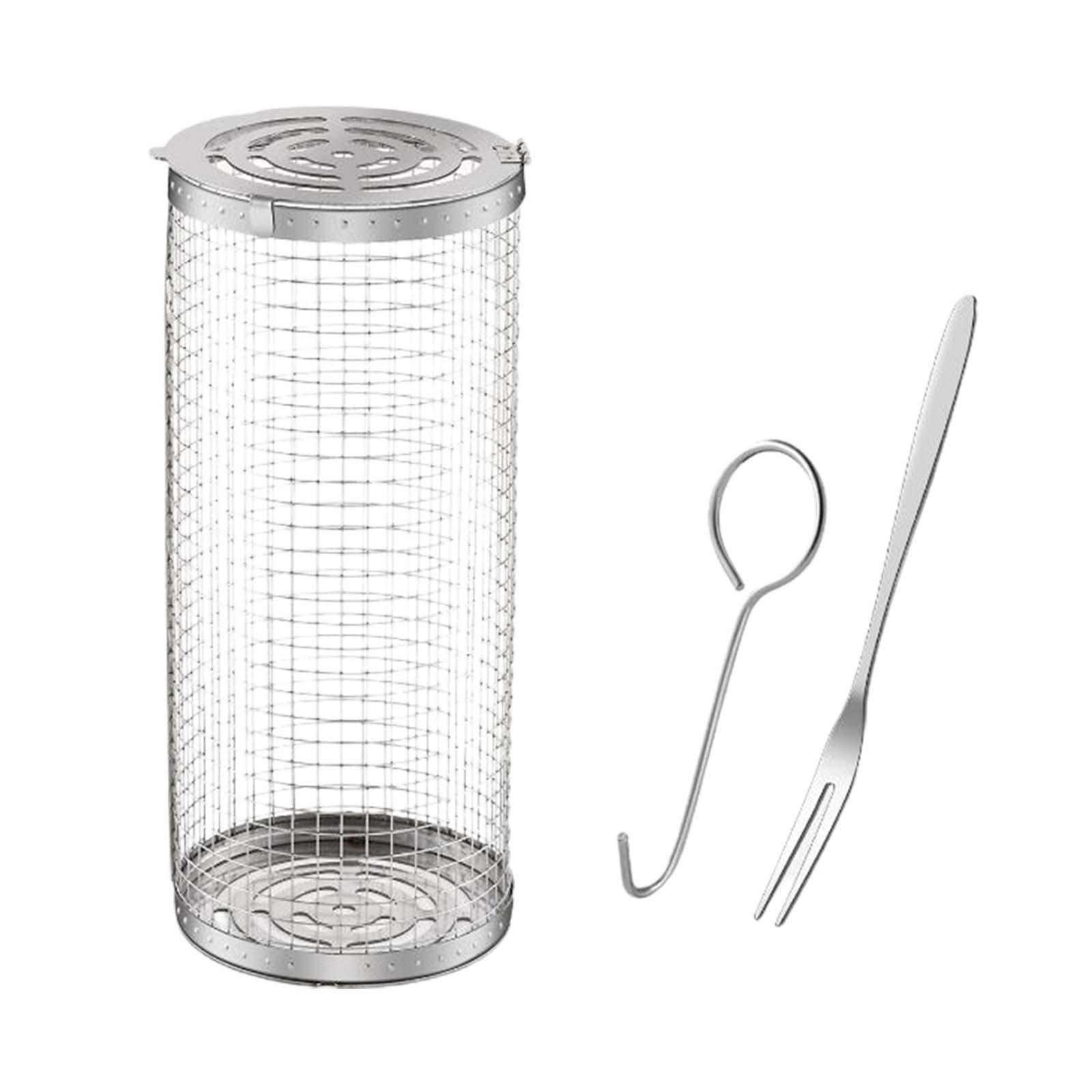 Rolling Grill Basket Easy Clean Grill Grate for Peanut Beans small