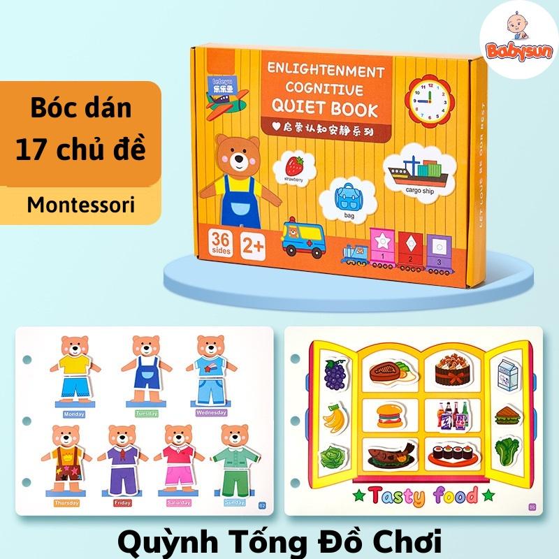 Đồ Chơi Bóc Dán Montessori 17 Chủ Đề Phát Triển Kỹ Năng, Trí Tuệ Cho Bé- Bé Vừa Chơi Vừa Học