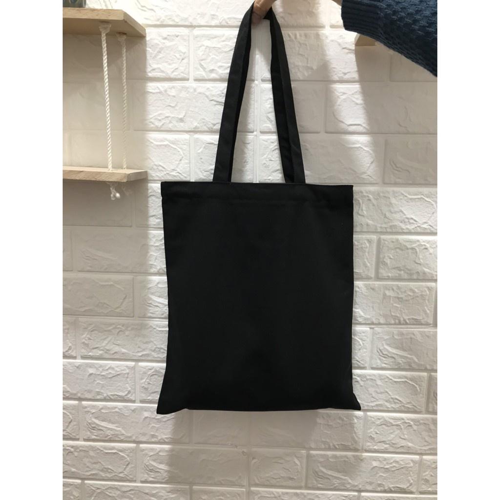 TÚI TOTE VẢI CANVAS TRƠN MÀU ĐEN