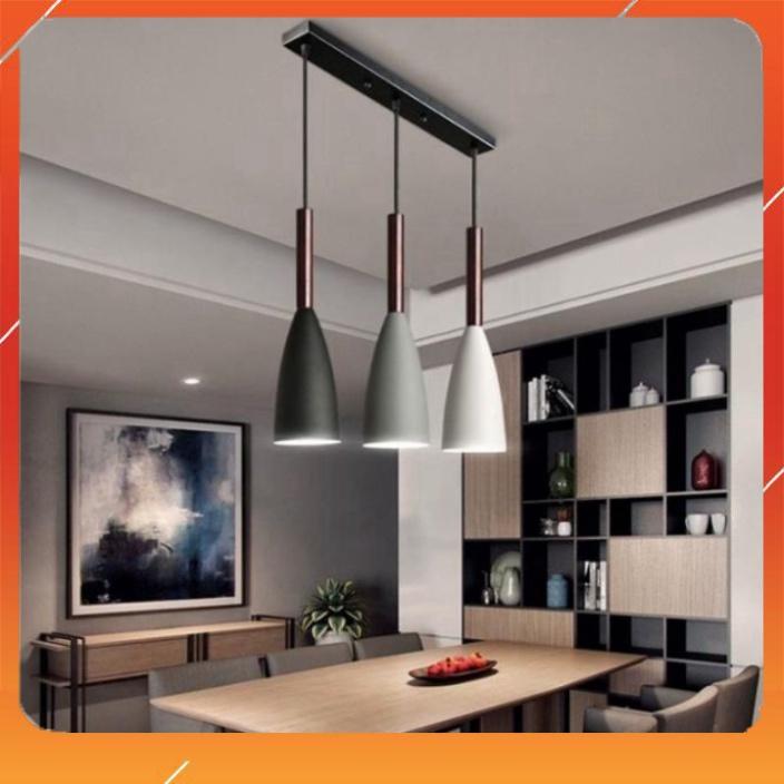 Bộ đèn thả bàn ăn 3 bóng sơn tĩnh điện cao cấp HAPPYHOME