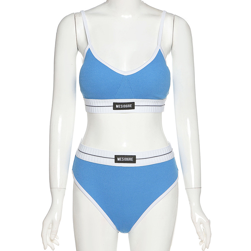 Bộ Đồ Lót Thể Thao Cotton Tăm Cạp Cao S483