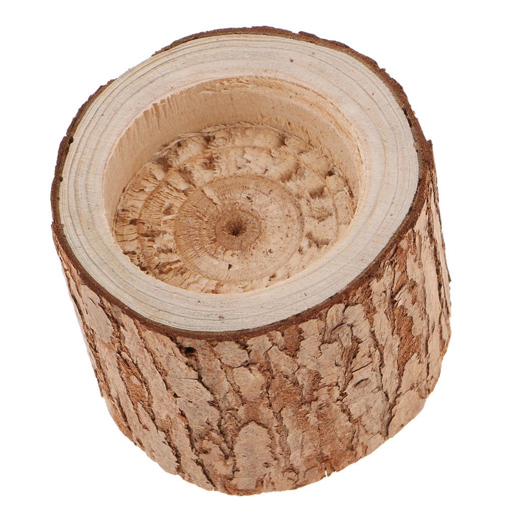 2pcs Tree Branch Wooden Candle Holder Tealight Candle Holder Dia. 5cm & 6cm