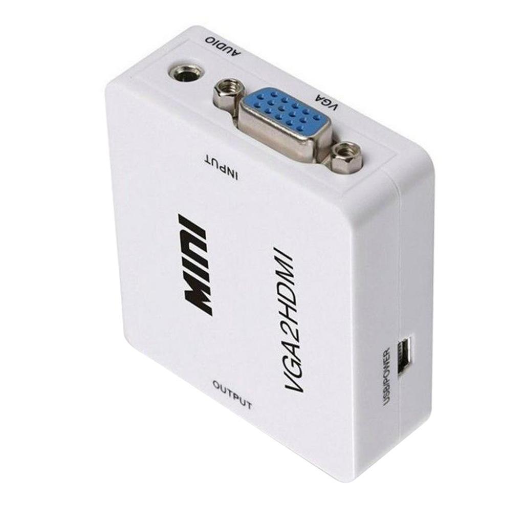 VGA to HDMI Female to Female Video Adapter Cable Converter w/ Audio HD1080P