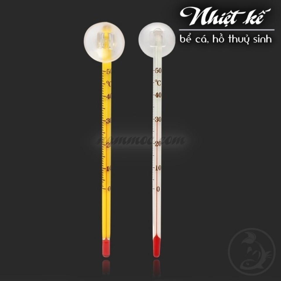 Nhiệt Kế Thuỷ Tinh Loại Ốm - Nhiệt Kế Cho Hồ Thuỷ Sinh, Cá Cảnh