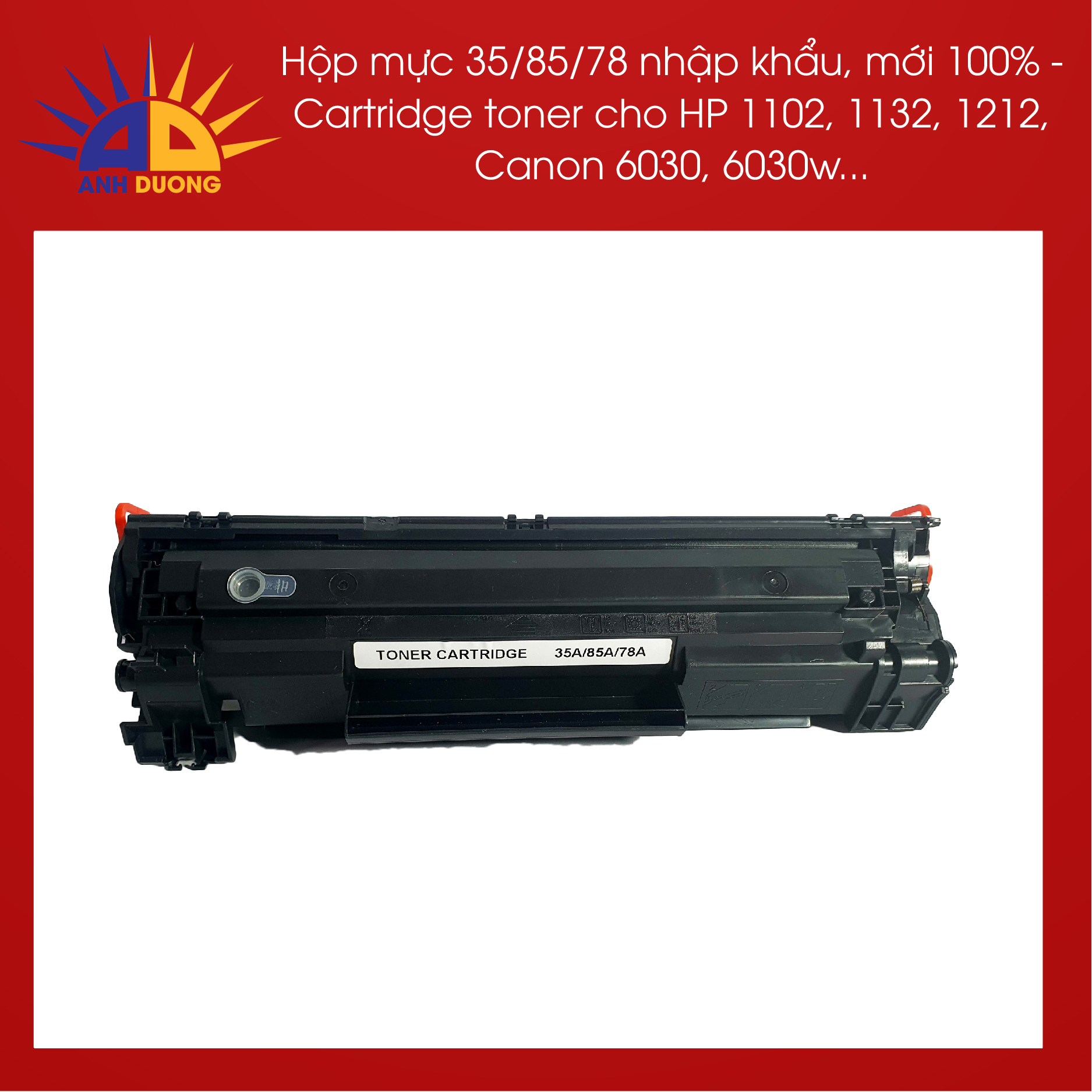 Hộp mực 35a/85/78a lỗ đổ mực và lỗ đổ thải dùng cho máy P1102,P1102w,M1212NF,M1132 và LBP-3018/3010
