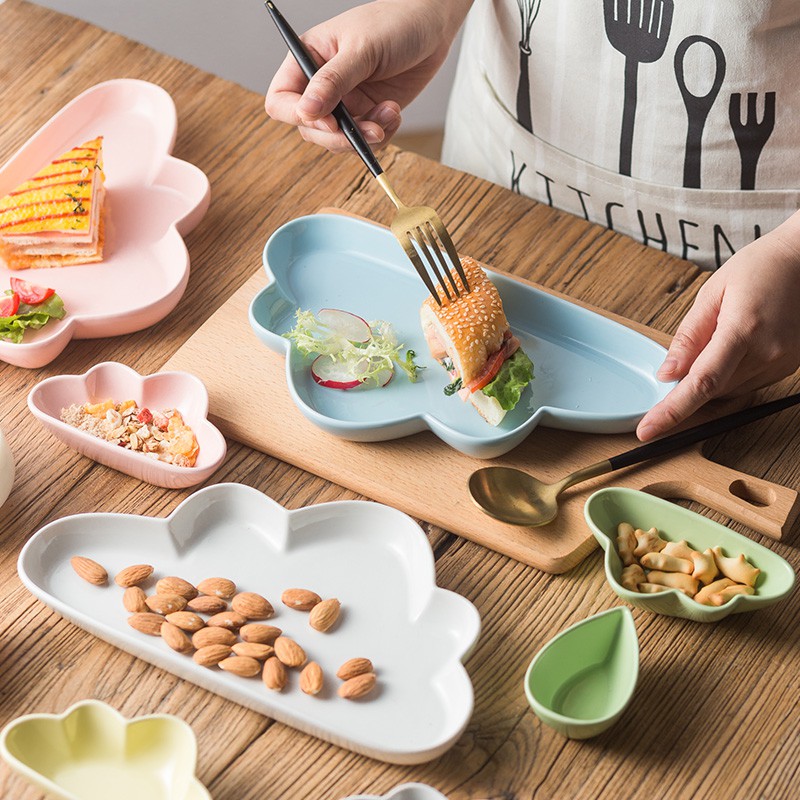 Bát sứ ăn dặm hình đám mây, giọt mưa