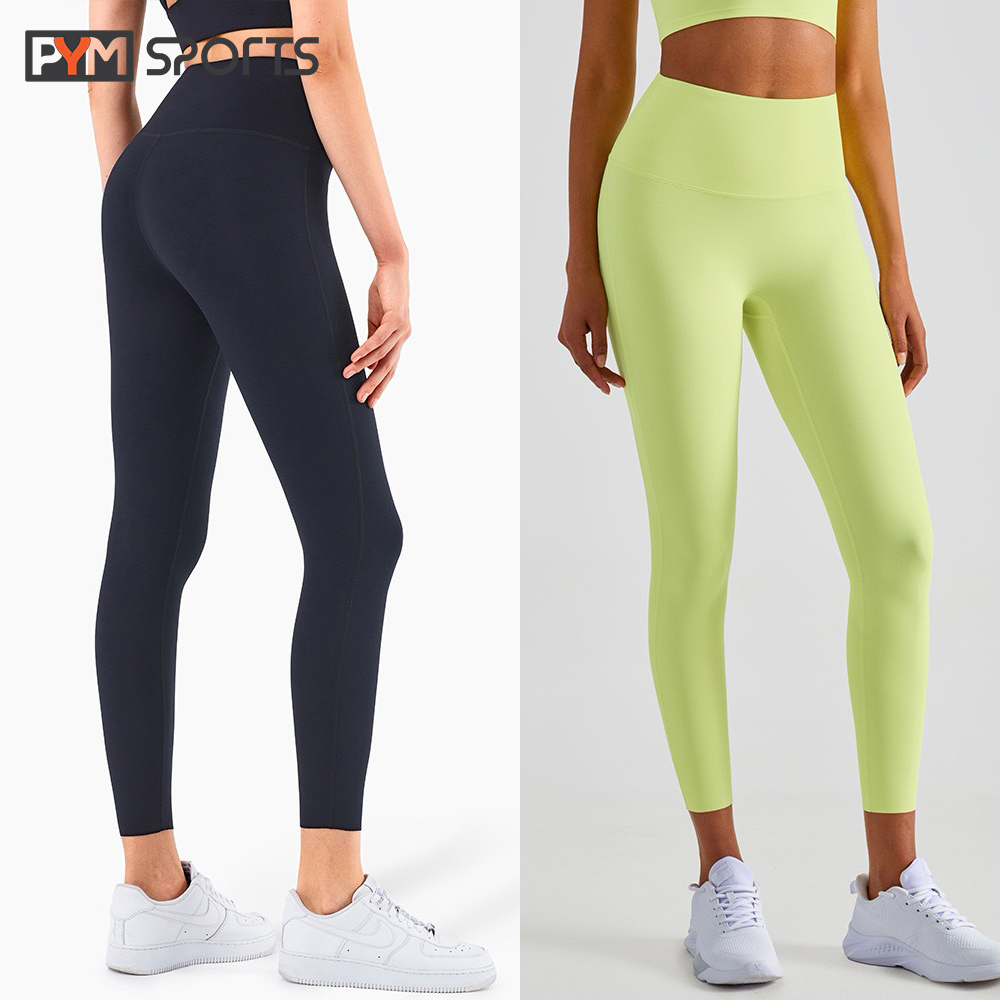 Quần dài legging trơn cạp cao tập Yoga - Gym PYMSPORT - PYML039 cao cấp, co giãn thoải mái