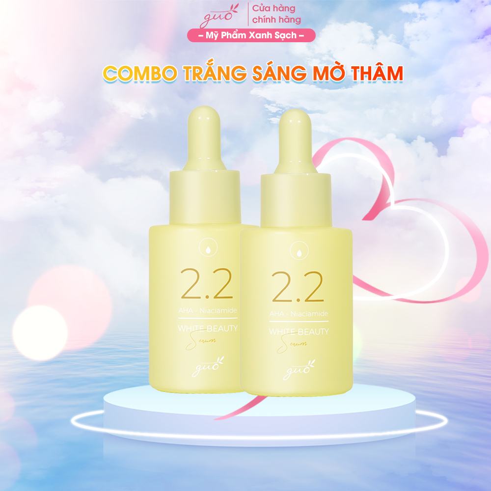 Bộ đôi 2 chai Serum Dưỡng Trắng Da Mờ Thâm Ngừa Mụn GUO 30ml