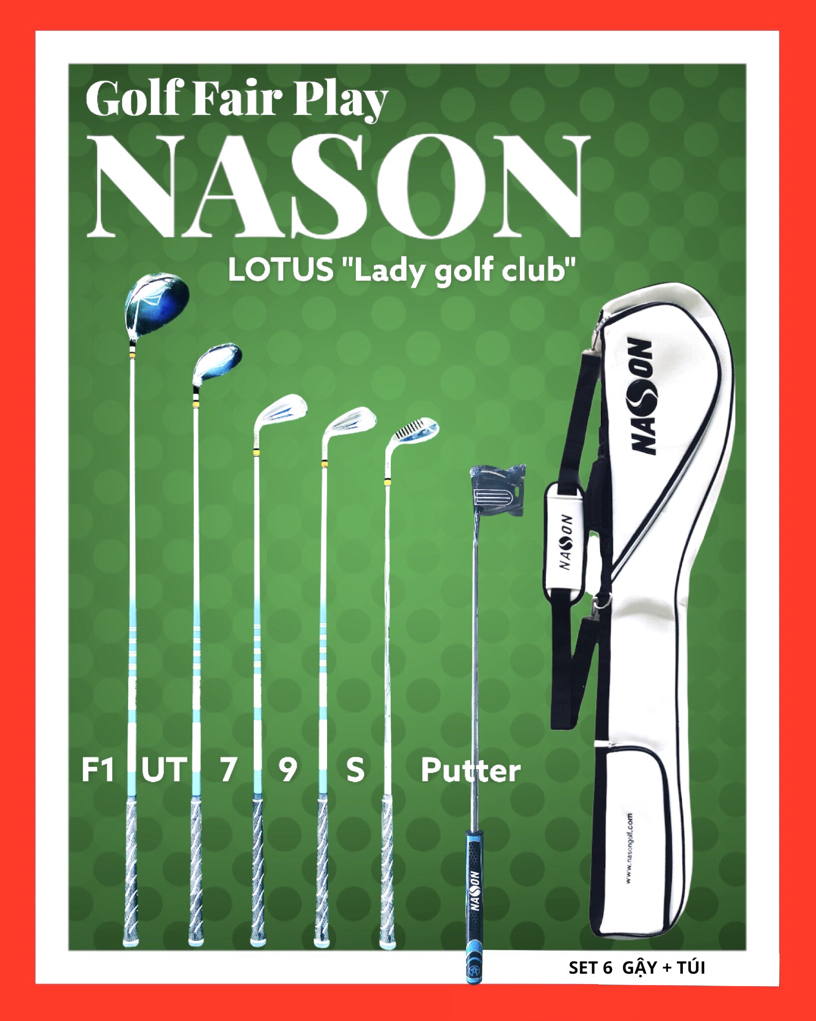 BỘ GẬY GOLF NỮ (6 Gậy) FAIRPLAY GF-01 | NASON