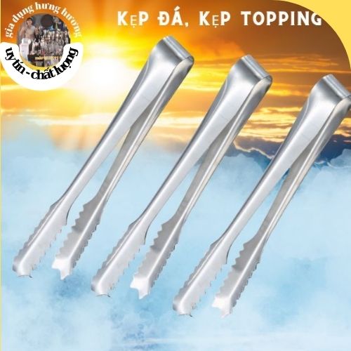 Dụng cụ kẹp inox gắp thức ăn, gắp đá, gắp đồ nóng răng cưa đẹp giá siêu rẻ