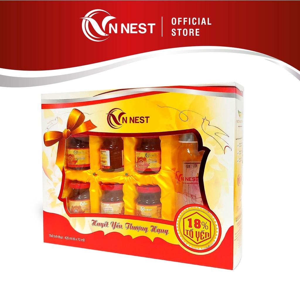 Yến Chưng Sẵn Huyết Yến 18% (Lốc 6 Lọ x 70ml) - Vnnest