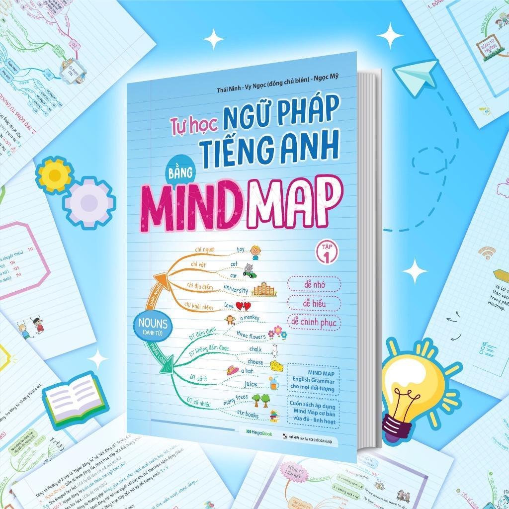 Sách - Tự Học Ngữ Pháp Tiếng Anh Bằng Mindmap - Tập 1 - Megabook