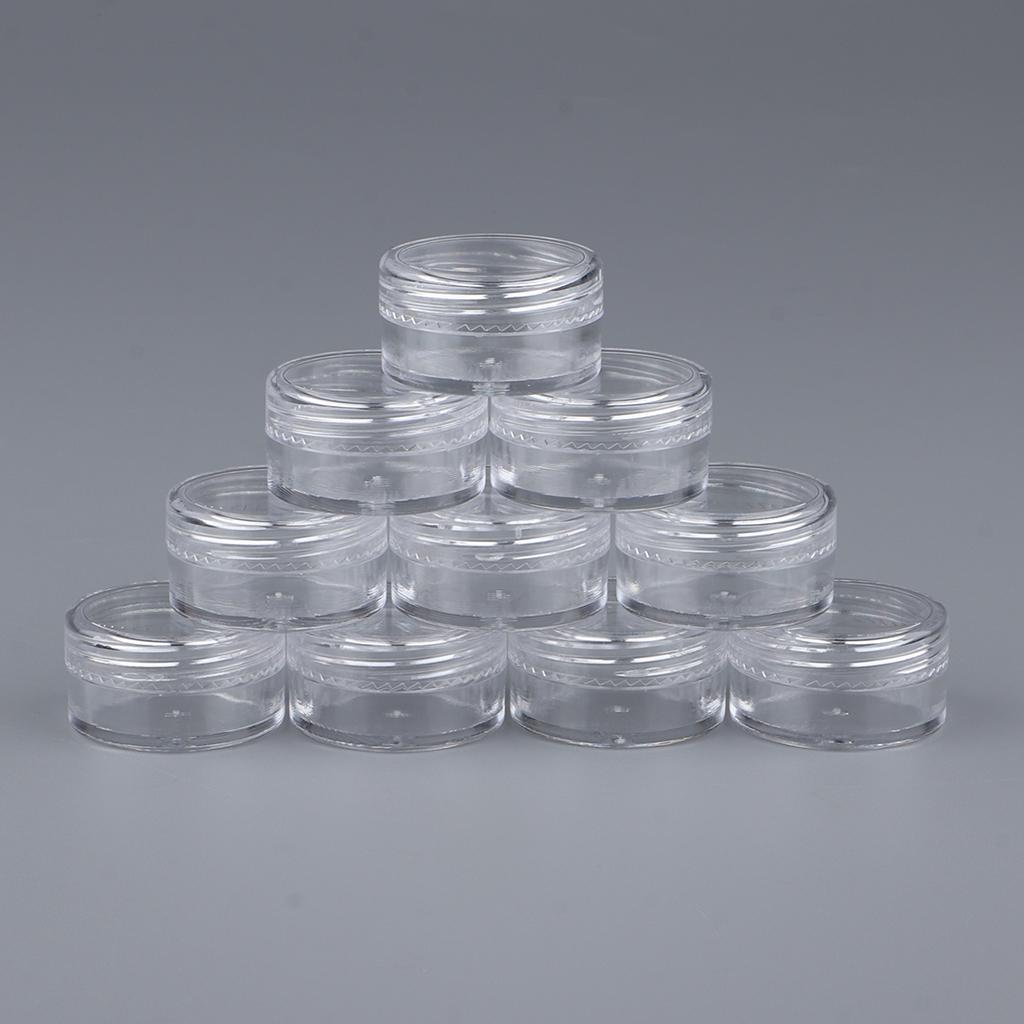 10x Empty Round Clear Makeup Jar Pot Powder Travel Cream Cosmetic Container 5g
