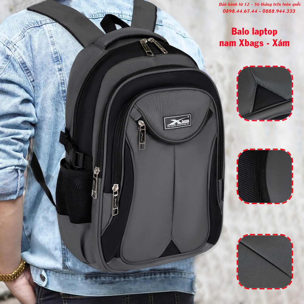Balo laptop nam Xbags Xb 2004 nhiều ngăn giá rẻ balo chống sốc laptop