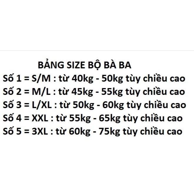 Áo Bà Ba Màu S3 - Không Quần - Số 3 (50kg-60kg