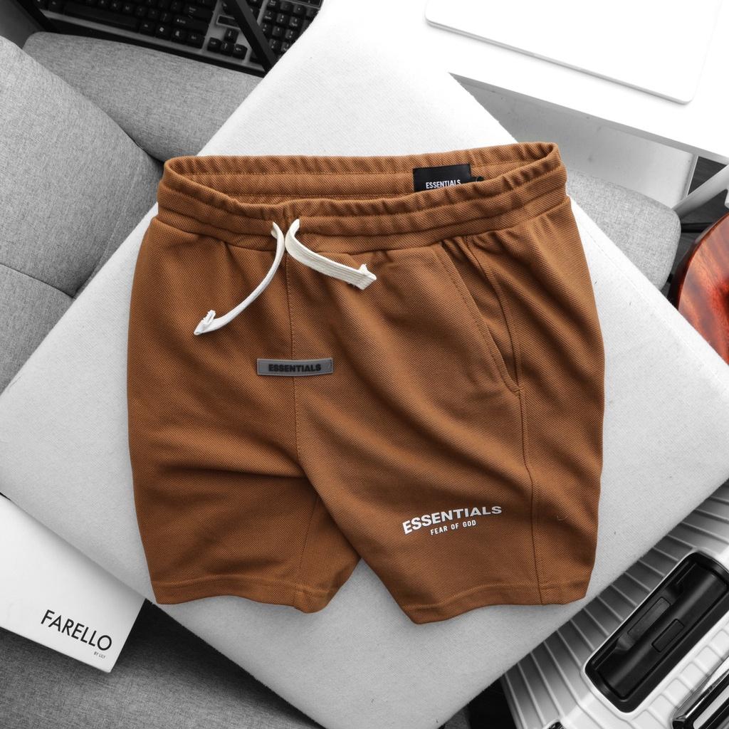 Quần short dây rút HOT TREND logo ép cao nổi cực chất - Quần short nỉ lưng thun LASTORE MENSWEAR
