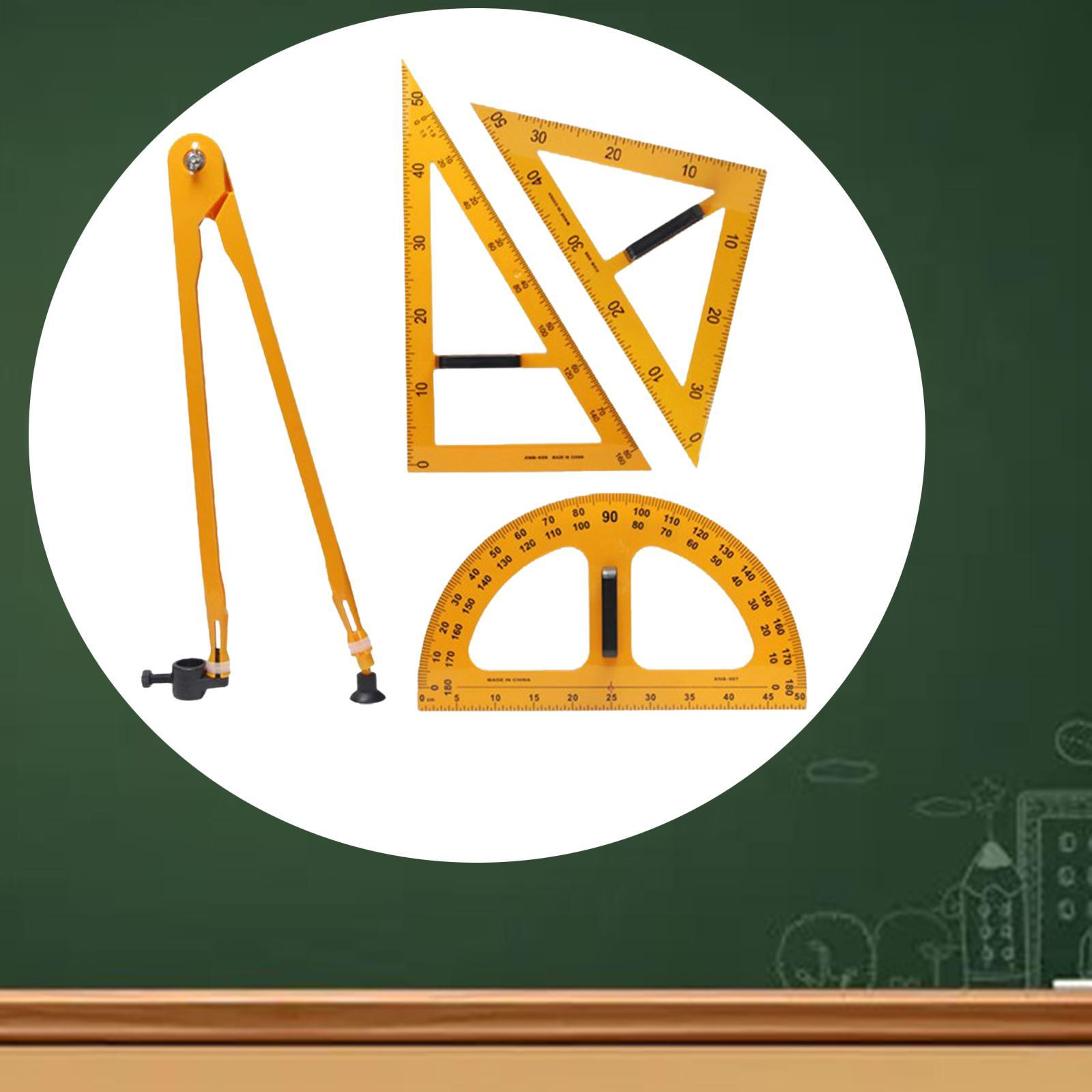 Math Geometry Ruler Large Number for School Classroom 4 Pieces