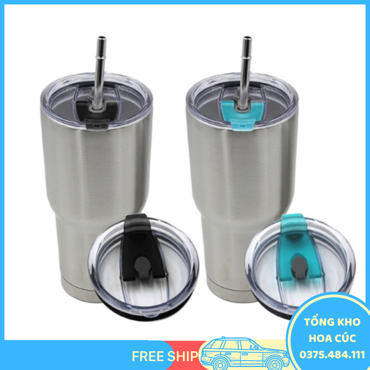 Ly Giữ Nhiệt Thái Lan Yt 900Ml Chất Liệu Inox 430 Có Nắp Chống Tràn + Tặng Kèm Bộ Ống Hút Inox Tái Sử Dụng Và Túi Đựng Thời Trang Đáng Yêu - Vận Chuyển Miễn Phí Toàn Quốc