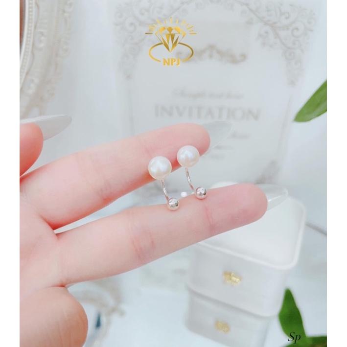 Bông tai dáng cong vặn ren , hoa tai nữ Bạc - Bạc npj