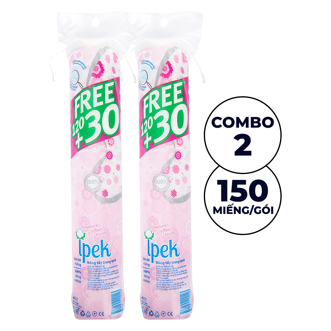 Combo Bông Tẩy Trang IPEK 150 Miếng (Thổ Nhĩ Kì)