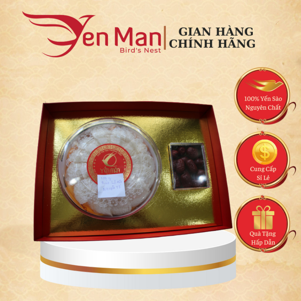 Yến Nguyên Tổ Rút Lông Cao Cấp (Hộp 100g) Tặng Kèm Nguyên Liệu Chưng Yến – Shop Yến Mân