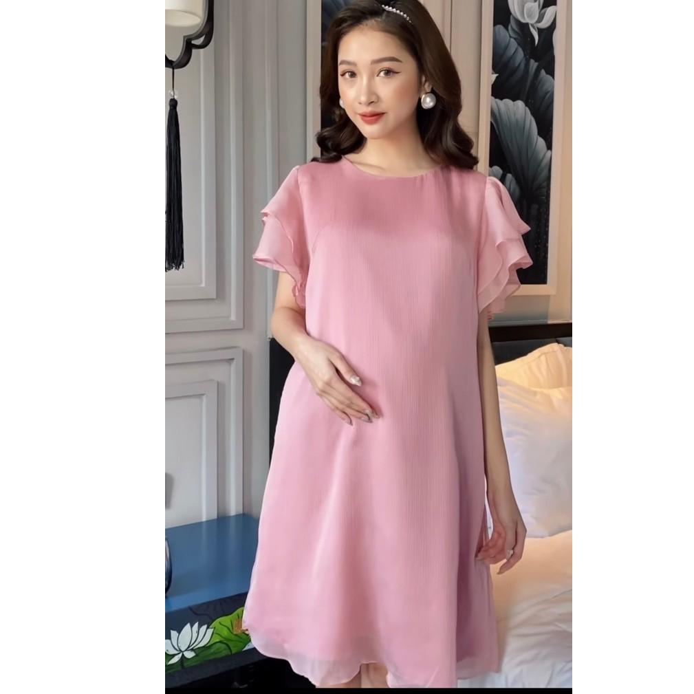 Váy Bầu von siêu nhẹ pga nơ lưng sang chảng cho bầu- chất đẹp giá rẻ