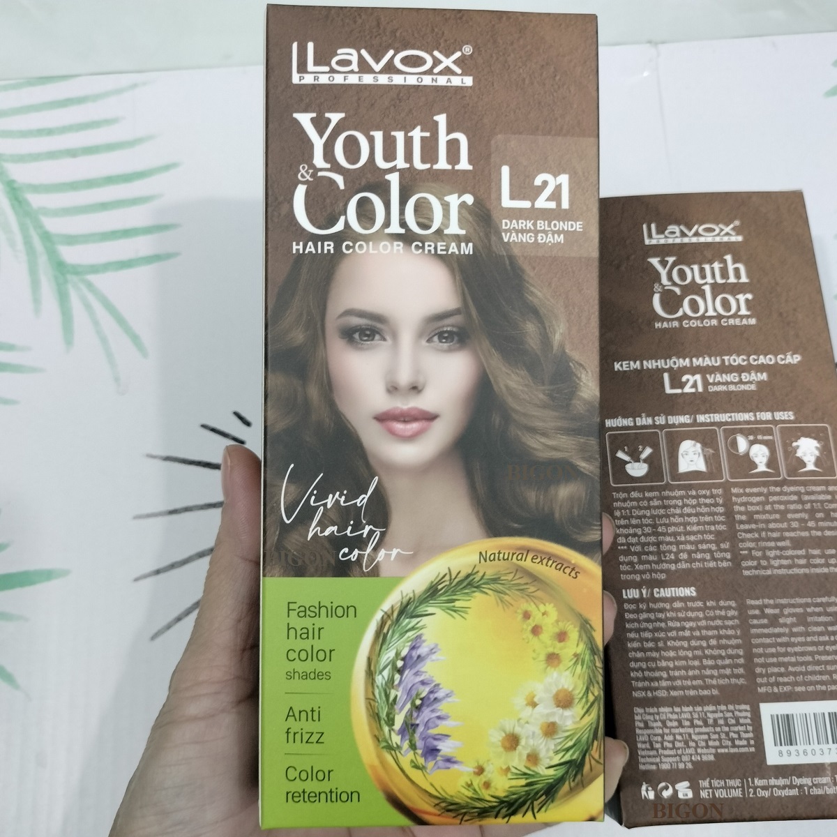 (Vàng Đậm) Kem Nhuộm Tóc Màu Thời Trang Lavox Youth&Color L21 - Dark Blonde