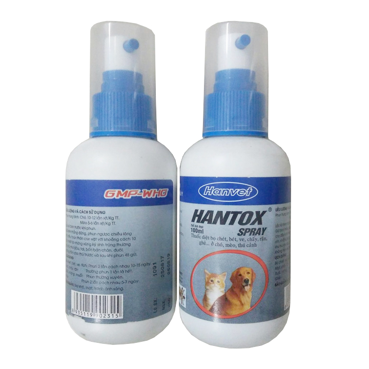 Xịt trị ve rận cho chó mèo Hantox Spray