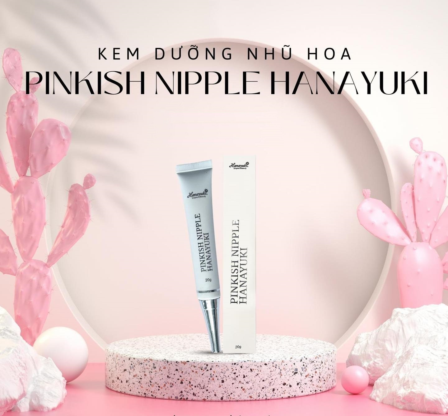 Kem Dưỡng Hồng Ti Pinkish Nipple Hanayuki Chính Hãng Dưỡng Hồng Nhũ Hằng Ngày 20g