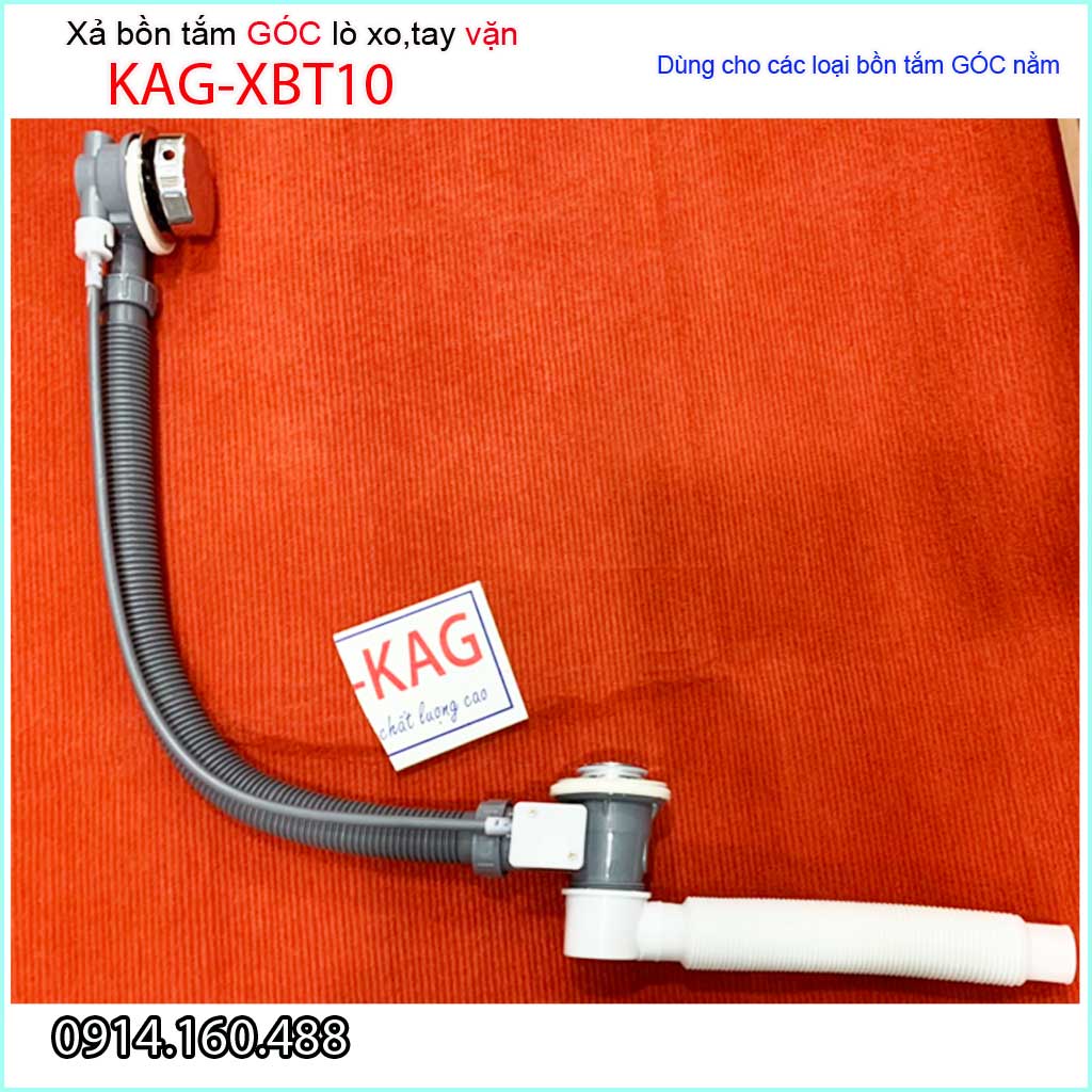 Xả bồn tắm góc KAG-XBT10 -nhựa, Bộ xả vặn bồn tắm nằm siêu bền dùng cho bồn góc 90cm-1,2m-1,5m-1.6m