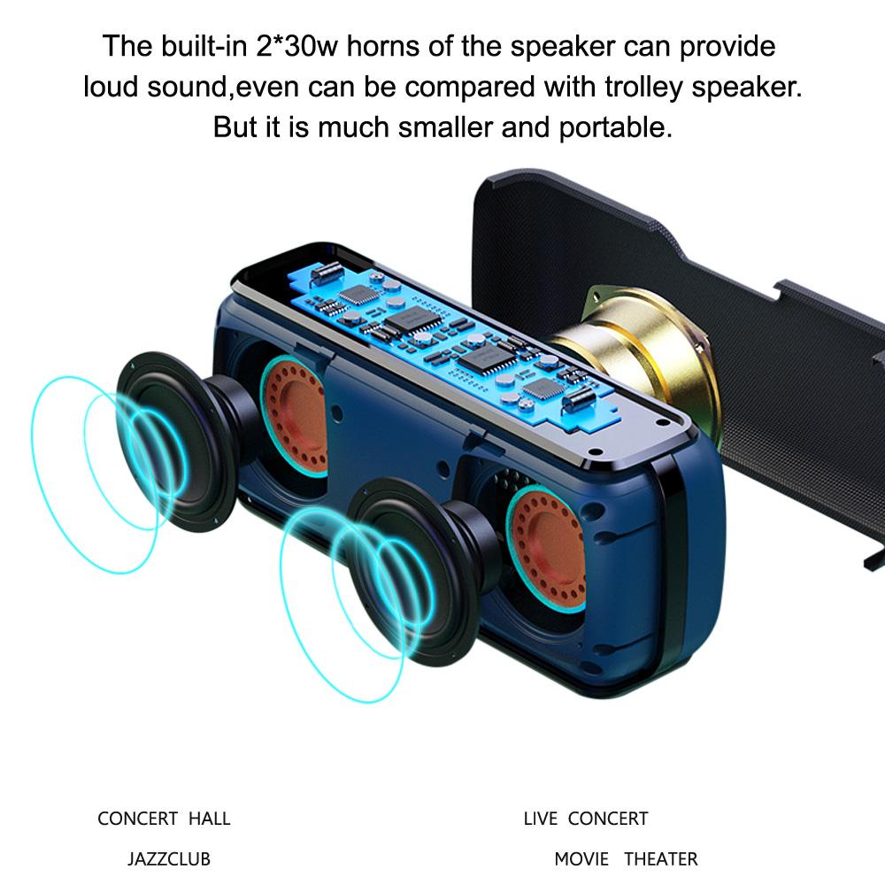XDOBO X8 60W loa bluetooth cầm tay công suất cao với loa siêu trầm Wireles IPX5 ngoài trời không thấm nước TWS 15H Thời gian chơi Caixa de Som Color: X8 III