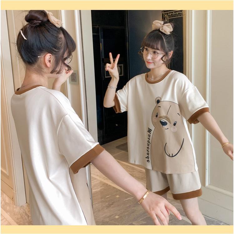 Bộ Pijama Nữ Cộc Tay Họa Tiết 3D Dáng Rộng Nhiều Màu - DOMIN clothing