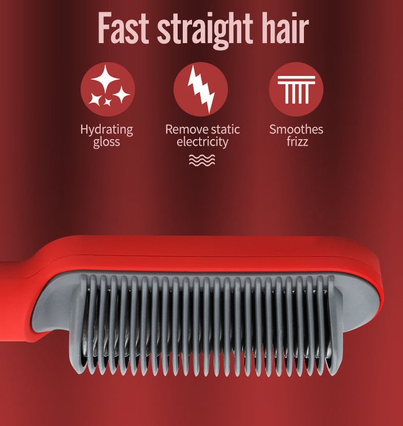220V Heating Iron Men Beard Hair Straightener Ceramic Curler Professional Heated Comb Women Electric Hair Brush Straightener Dry