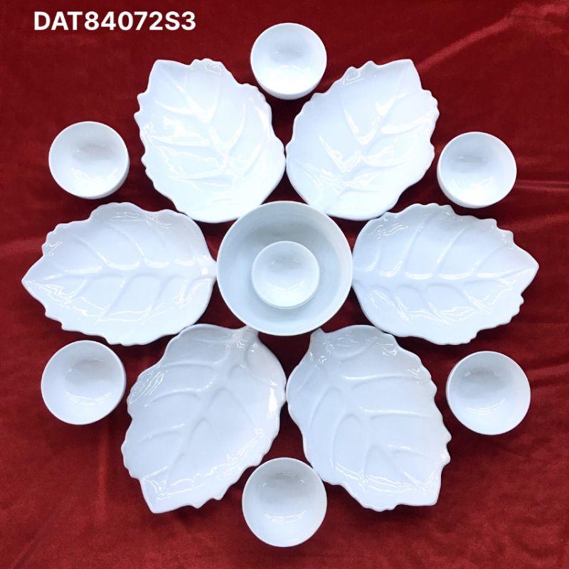 Bộ bát đĩa sứ trắng cao cấp Bát Tràng(nhiều mẫu)