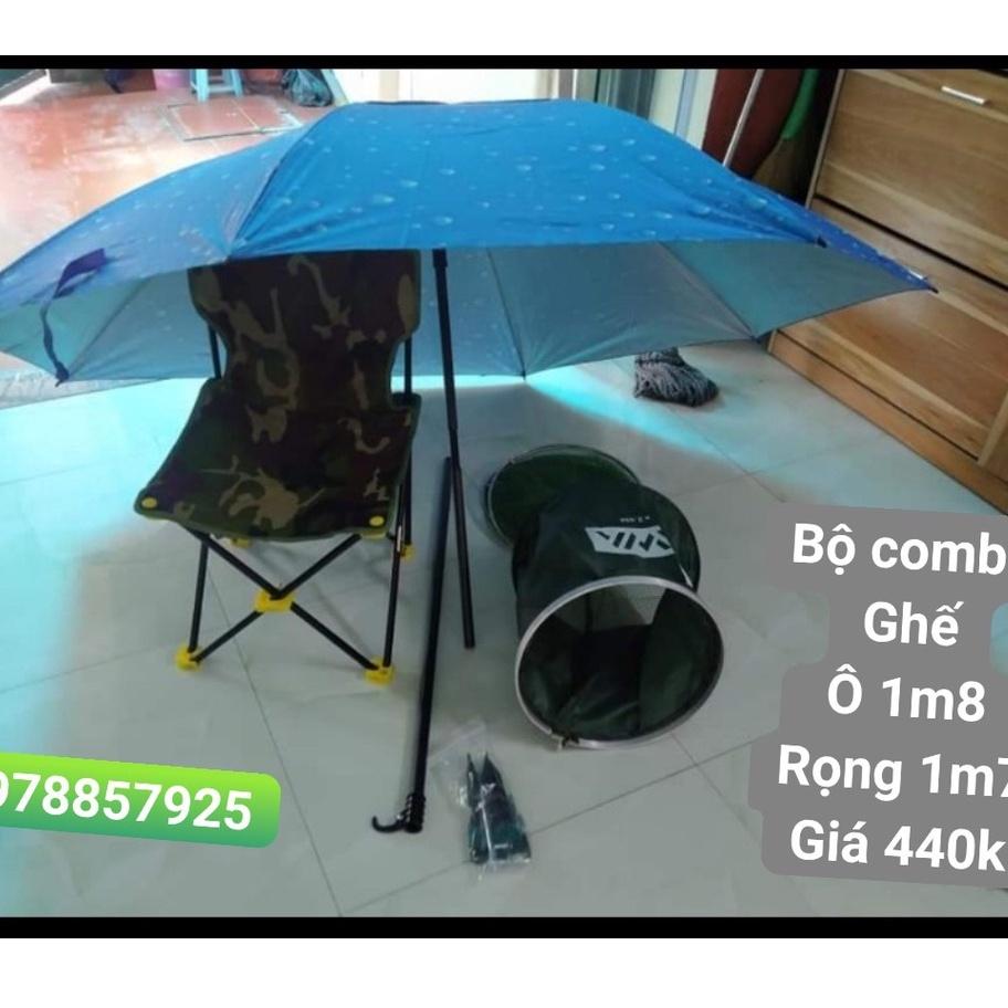 Bộ combo- ghế ,chống cần,ô câu cá,rọng đựng cá.