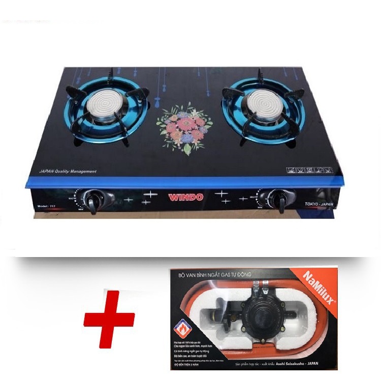 COMBO Bếp gas hồng ngoại WINDO+ Bộ dây van ngắt gas tự động Namilux - Hàng chính Hãng