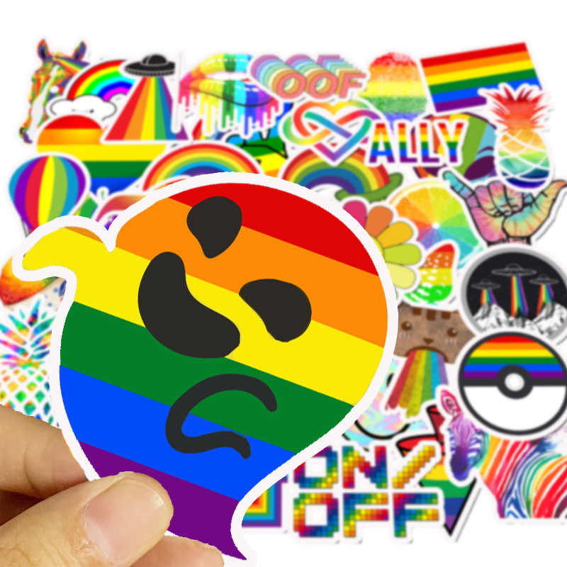 Set 30 sticker LGBT cầu vồng hình dán có ép lụa