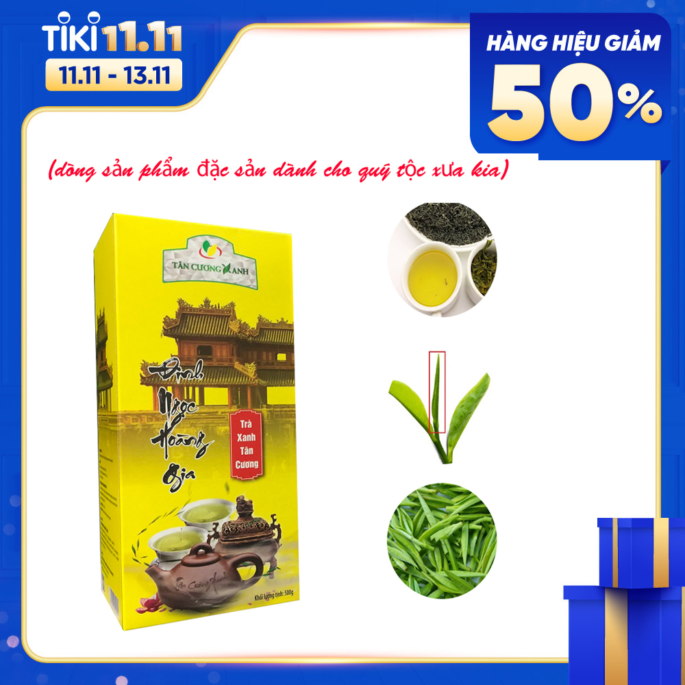 Đặc Sản Thái Nguyên - Trà Xanh Tân Cương Thái Nguyên Trà Đinh Ngọc Hoàng Gia Hộp 500 Gram, Đặc Sản Cho Giới Quý Tộc Xưa Hộp 500 Gram - Ocop 3 Sao