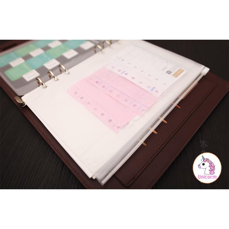 (A5 )Túi zip đựng sticker và túi đựng thẻ cho sổ Còng planner