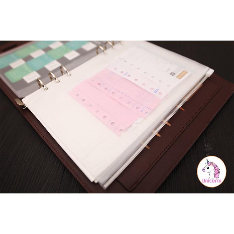 Túi zip đựng sticker và đựng thẻ cho sổ Còng planner A6