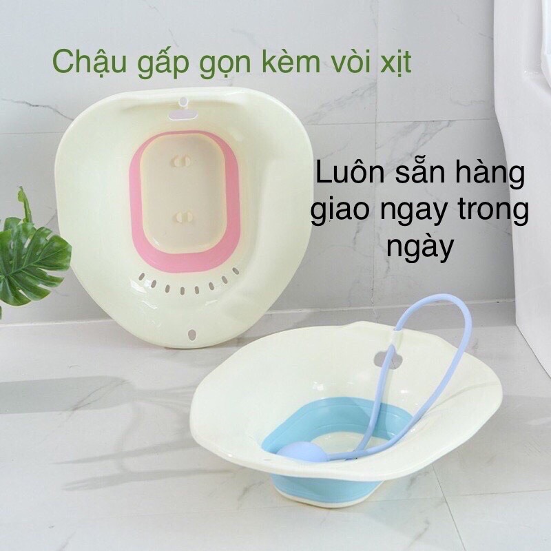 Chậu xông, bô xông vùng kín sau sinh có thể gấp gọn gắn bồn cầu