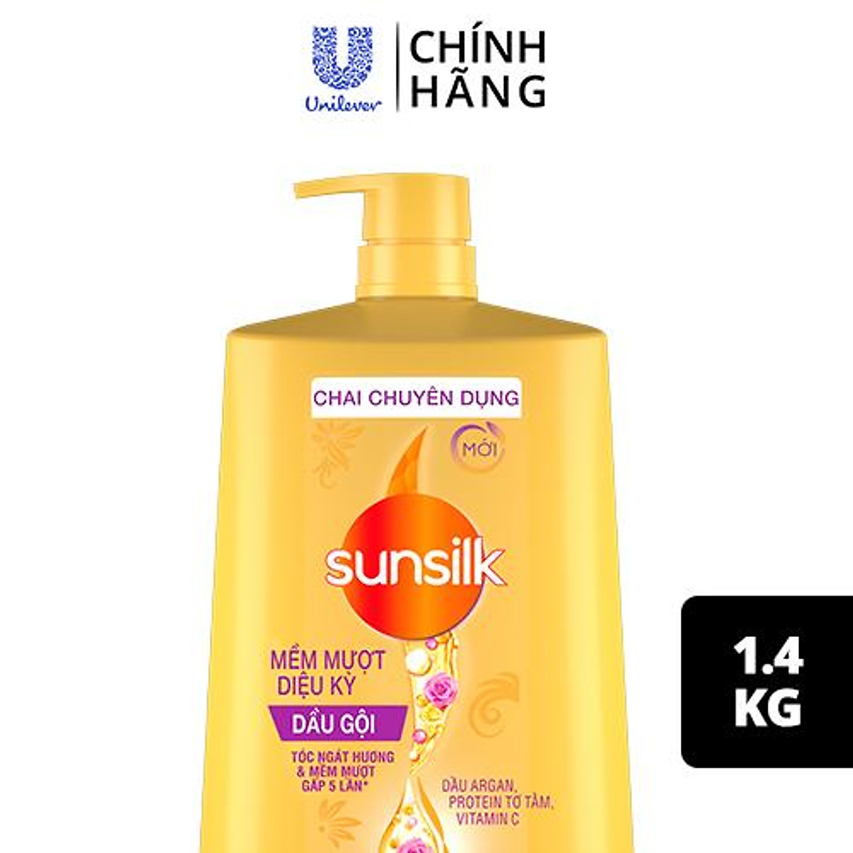 Dầu Gội Sunsilk Mềm Mượt Diệu Kỳ Từ Tinh Dầu Tự Nhiên 1.4kg