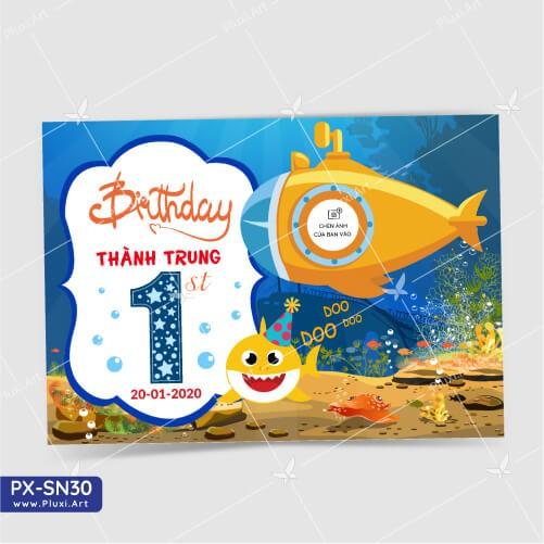 Thiệp thôi nôi – sinh nhật theo yêu cầu Pluxi