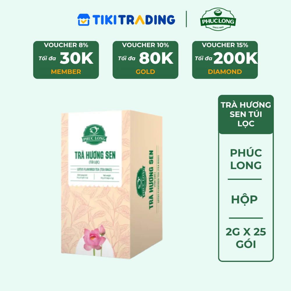 Trà sen túi lọc 2g x 25 gói Phúc Long